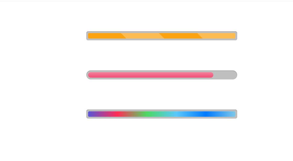 纯css3彩色进度条动画特效